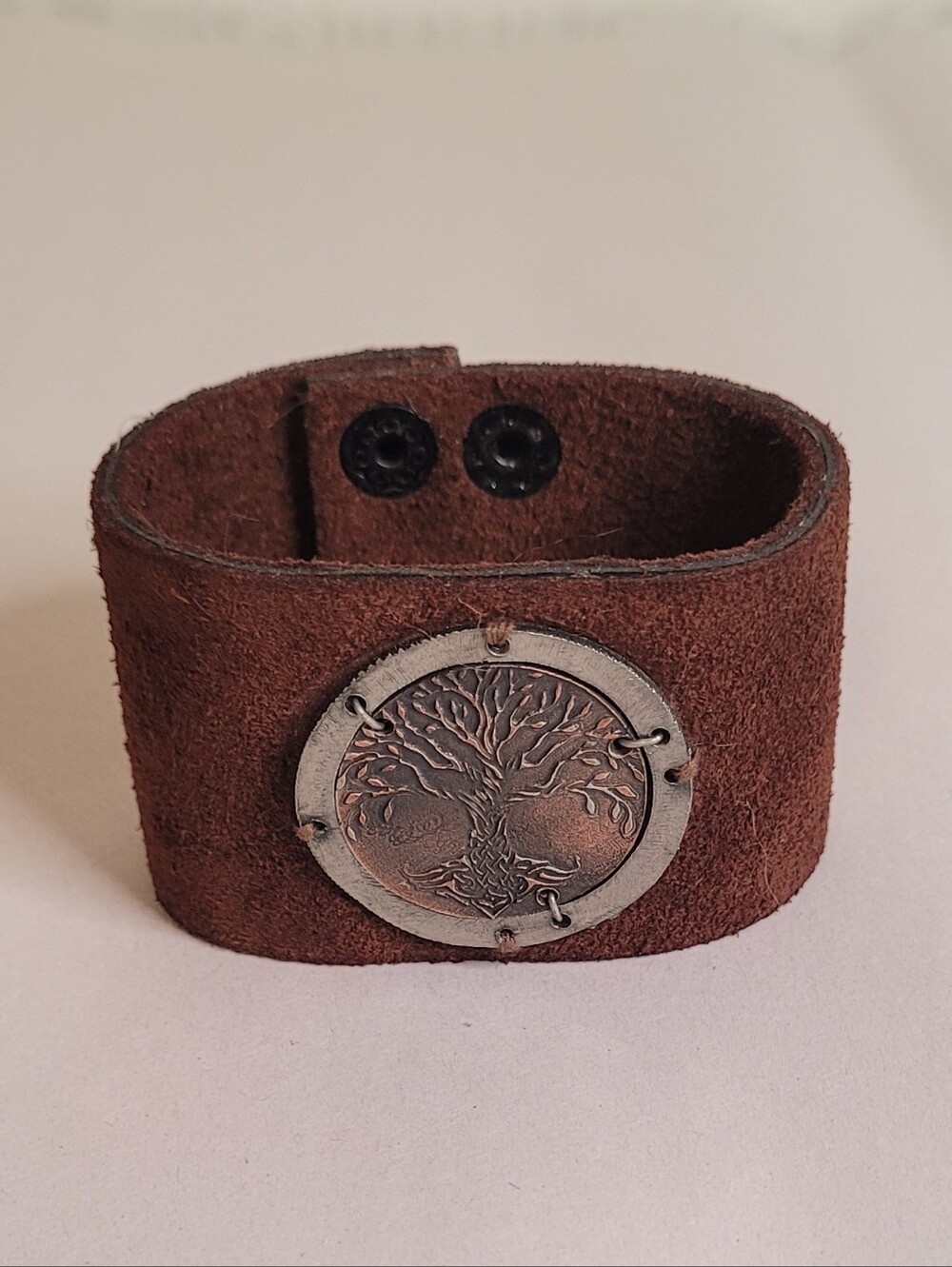 Tree Of Life Leather Boho Cuff Bracelet - Picture 3 of 8